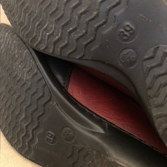 Rieker Colour Block / Patchwork Slip-On Loafers / Flats in Black and Raspberry - Picture 8 of 9